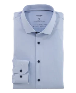 Heren overhemd lange mouw blauw