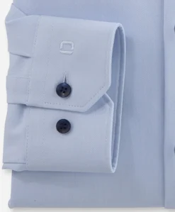 Heren overhemd lange mouw blauw