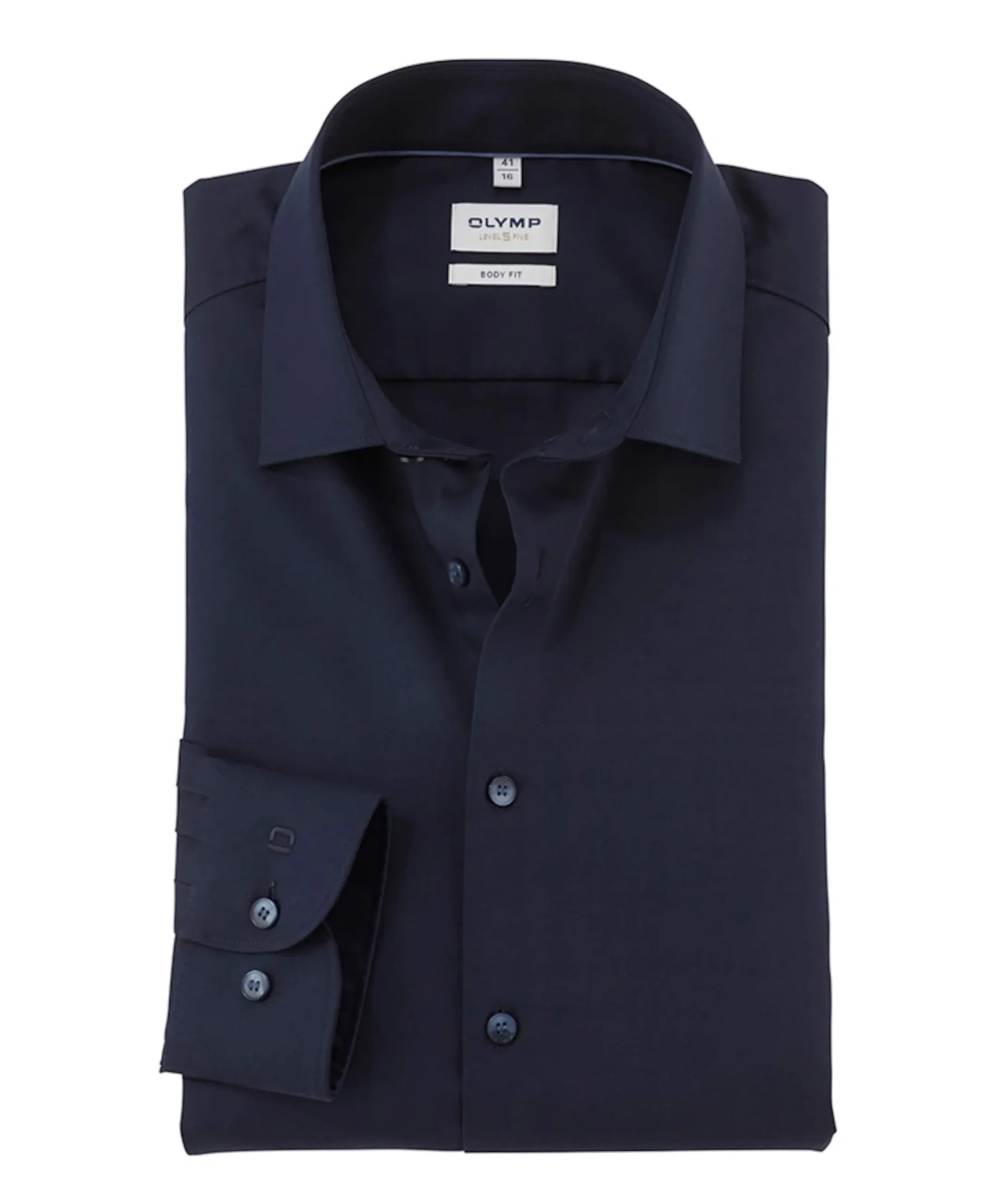 Heren overhemd lange mouw blauw