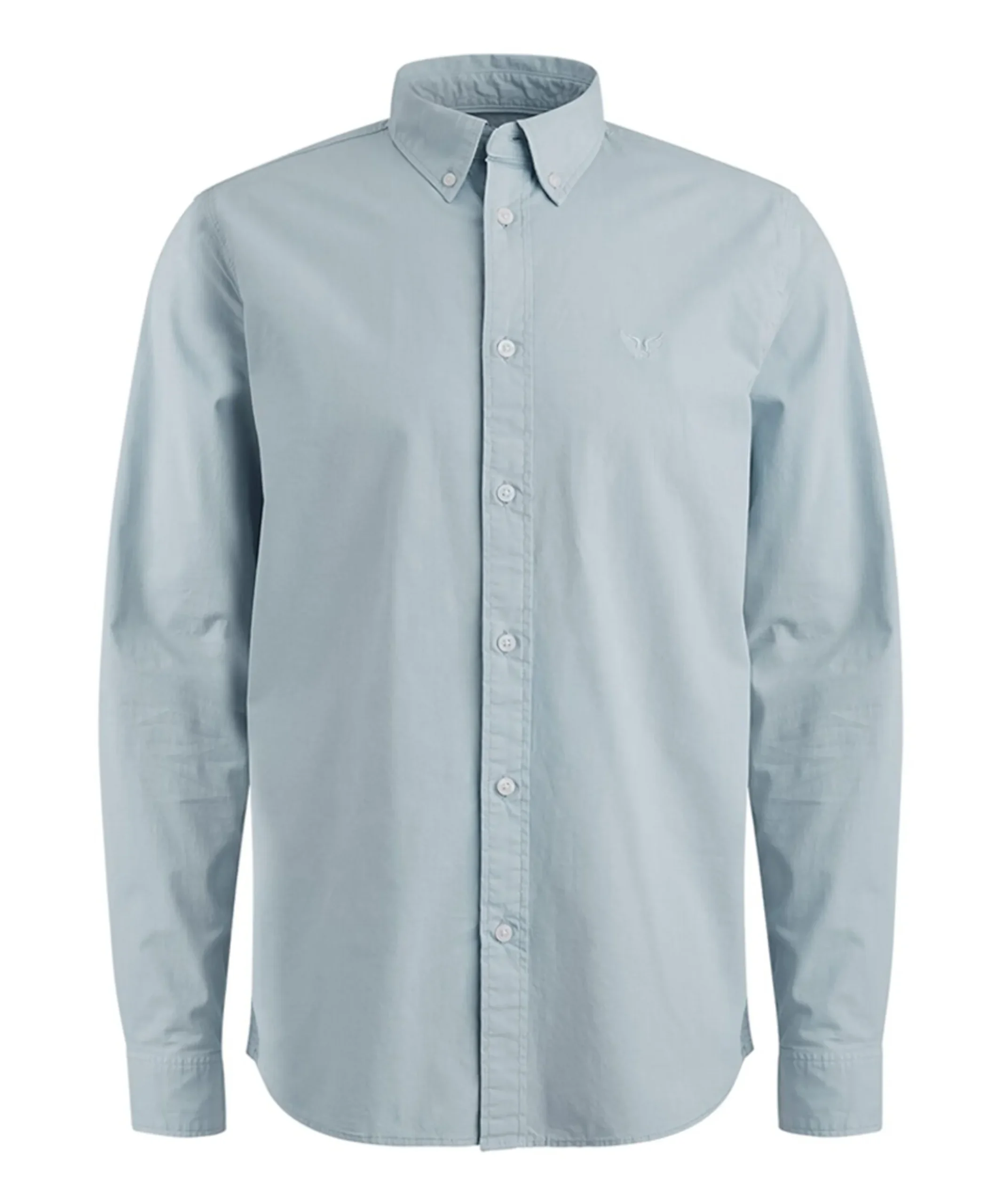 Heren overhemd lange mouw blauw