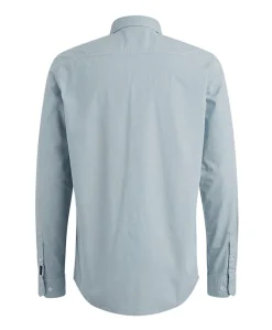 Heren overhemd lange mouw blauw