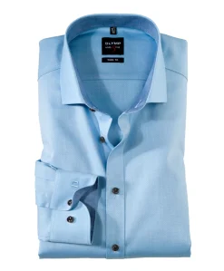Heren overhemd lange mouw blauw