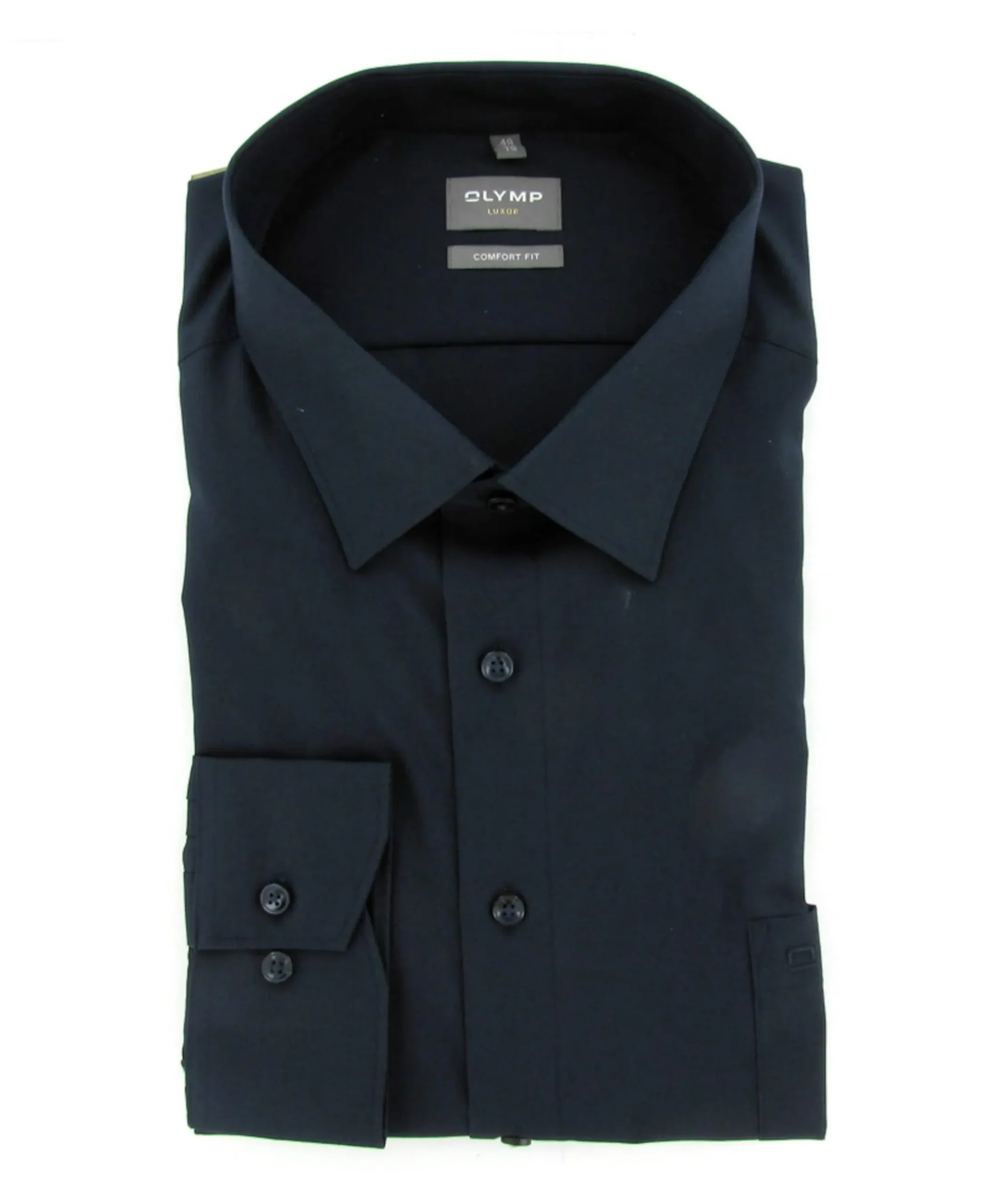 Heren overhemd lange mouw blauw