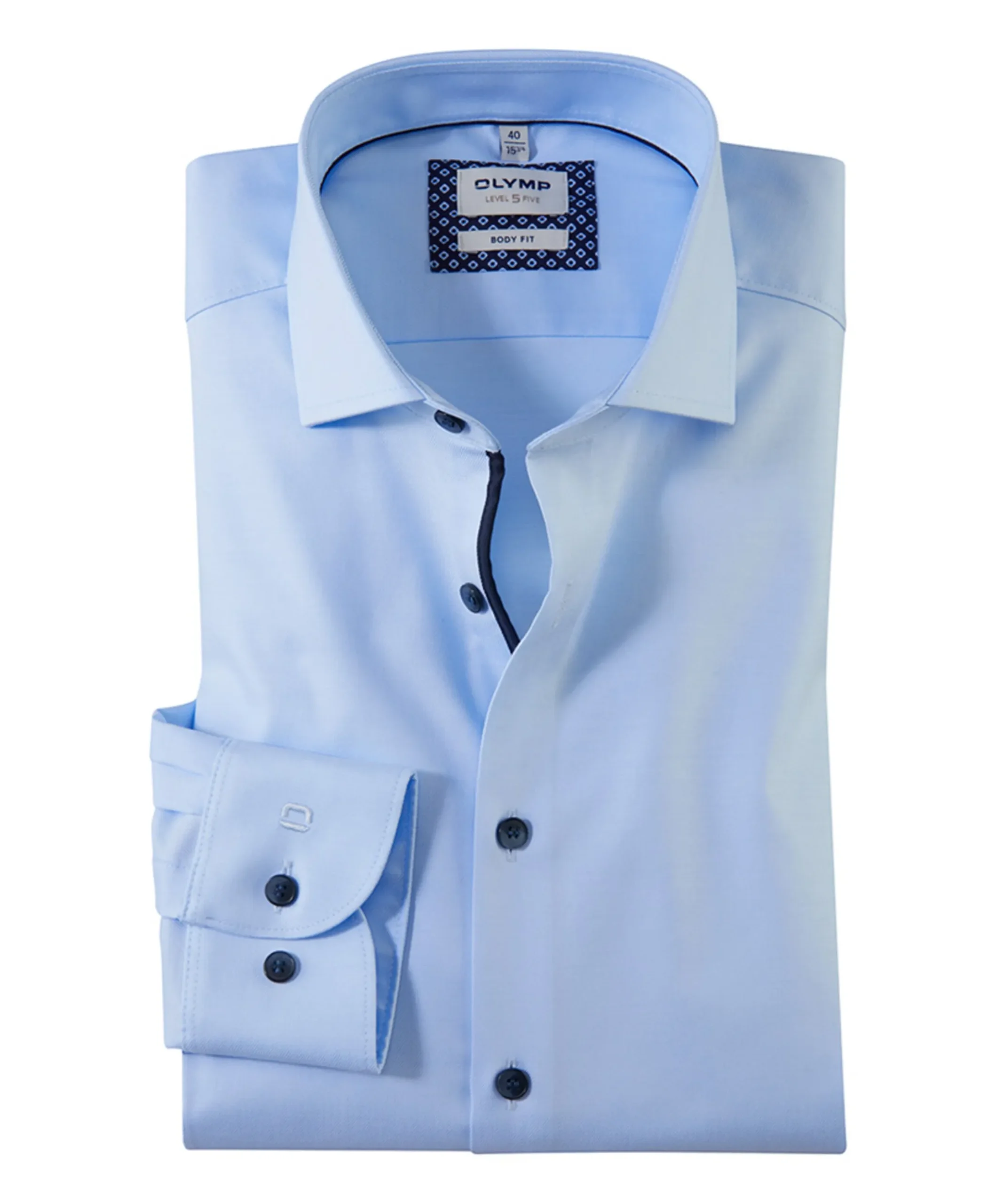 Heren overhemd lange mouw blauw