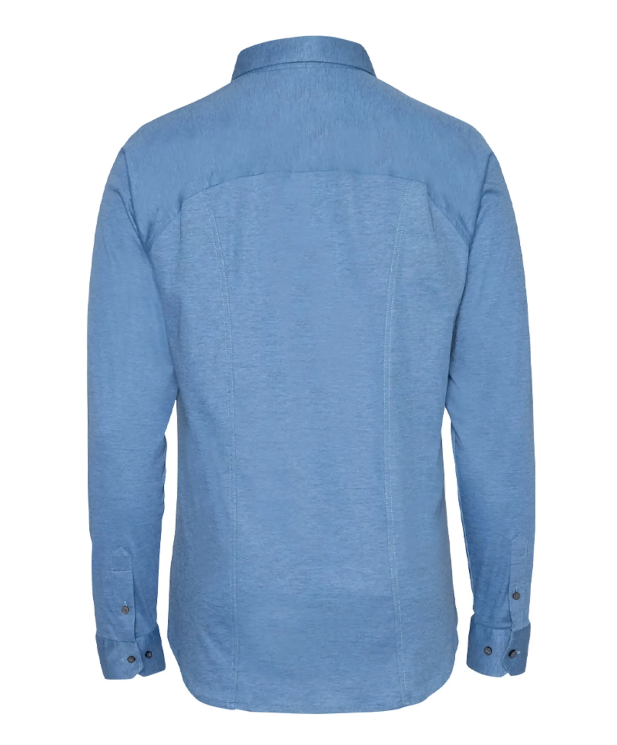 Heren overhemd lange mouw blauw