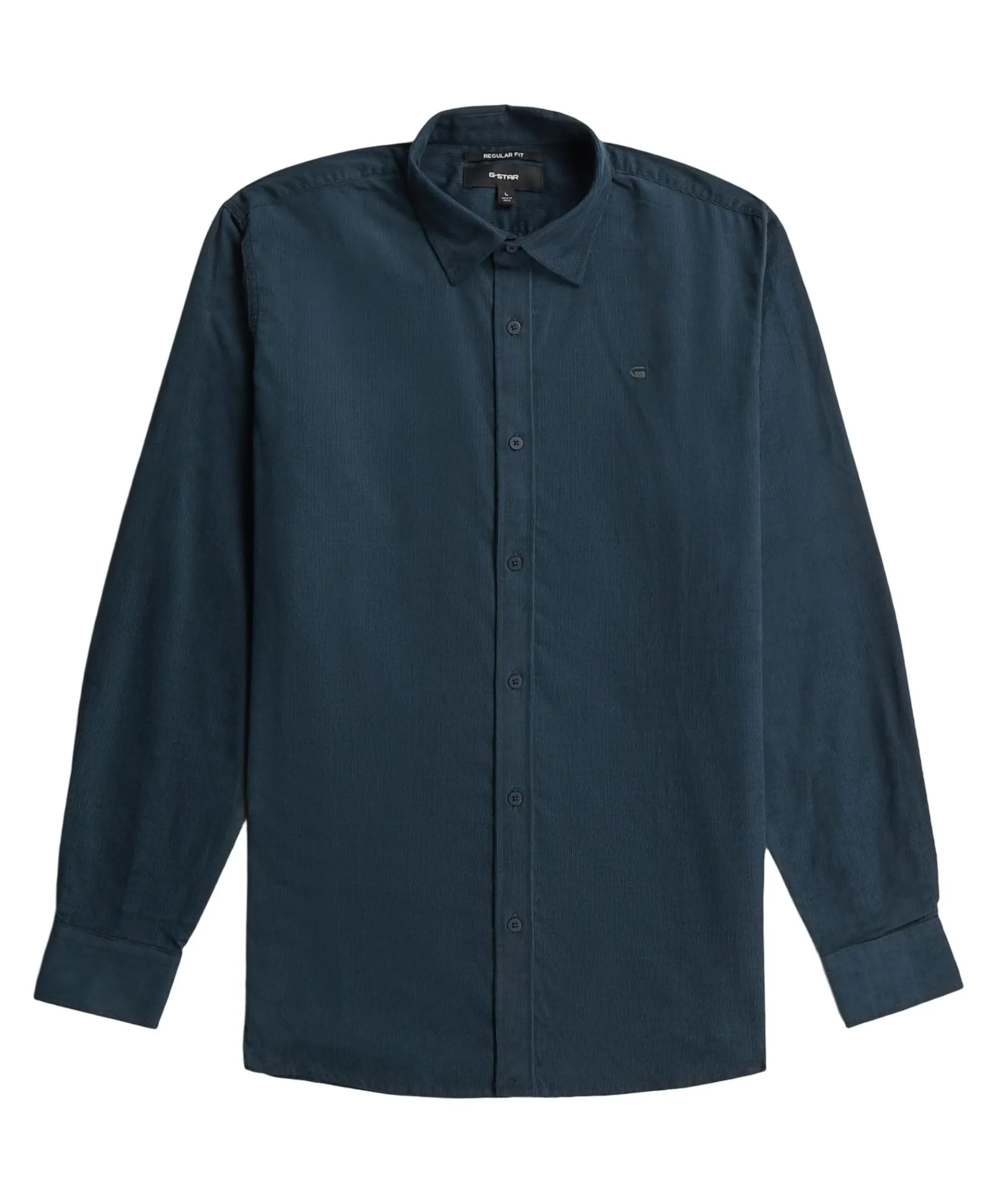 Heren overhemd lange mouw blauw