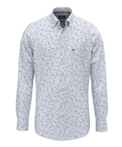 Heren overhemd lange mouw blauw