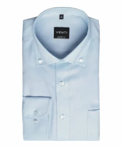 Heren overhemd lange mouw blauw
