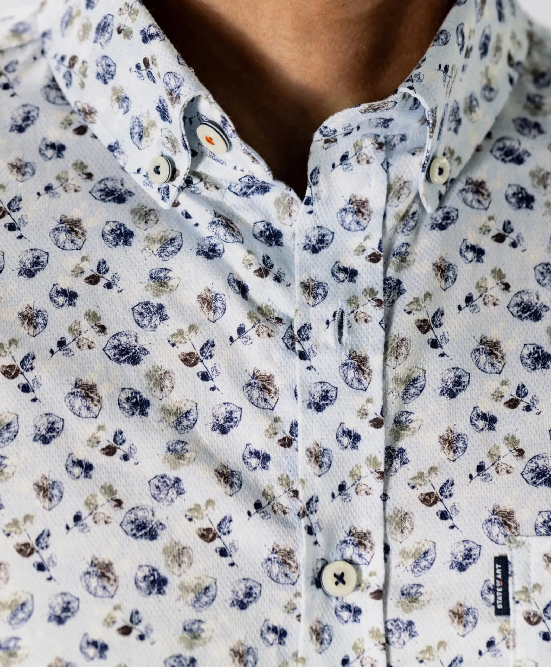 Heren overhemd lange mouw blauw