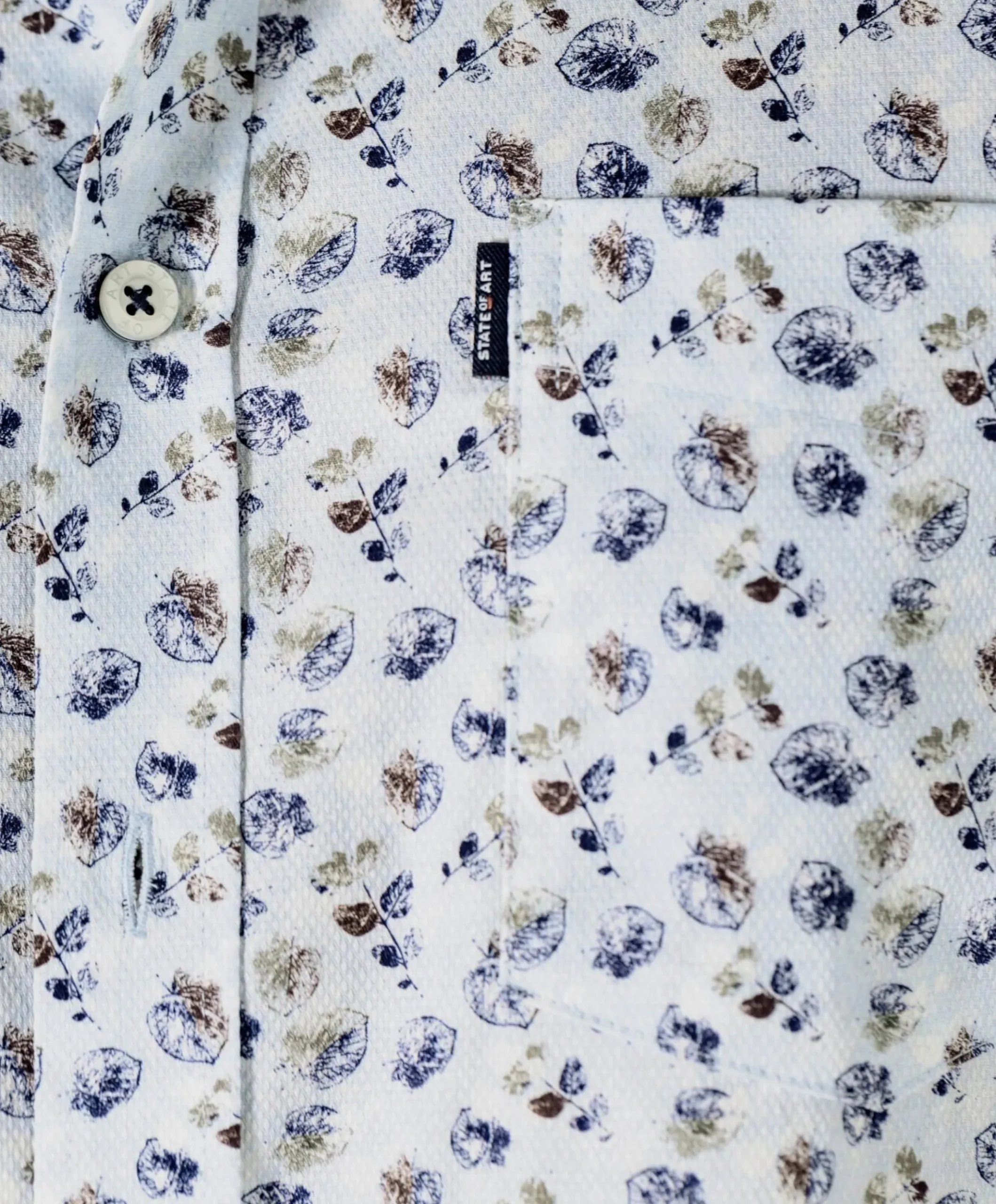 Heren overhemd lange mouw blauw