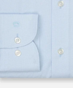 Heren overhemd lange mouw blauw