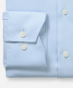 Heren overhemd lange mouw blauw