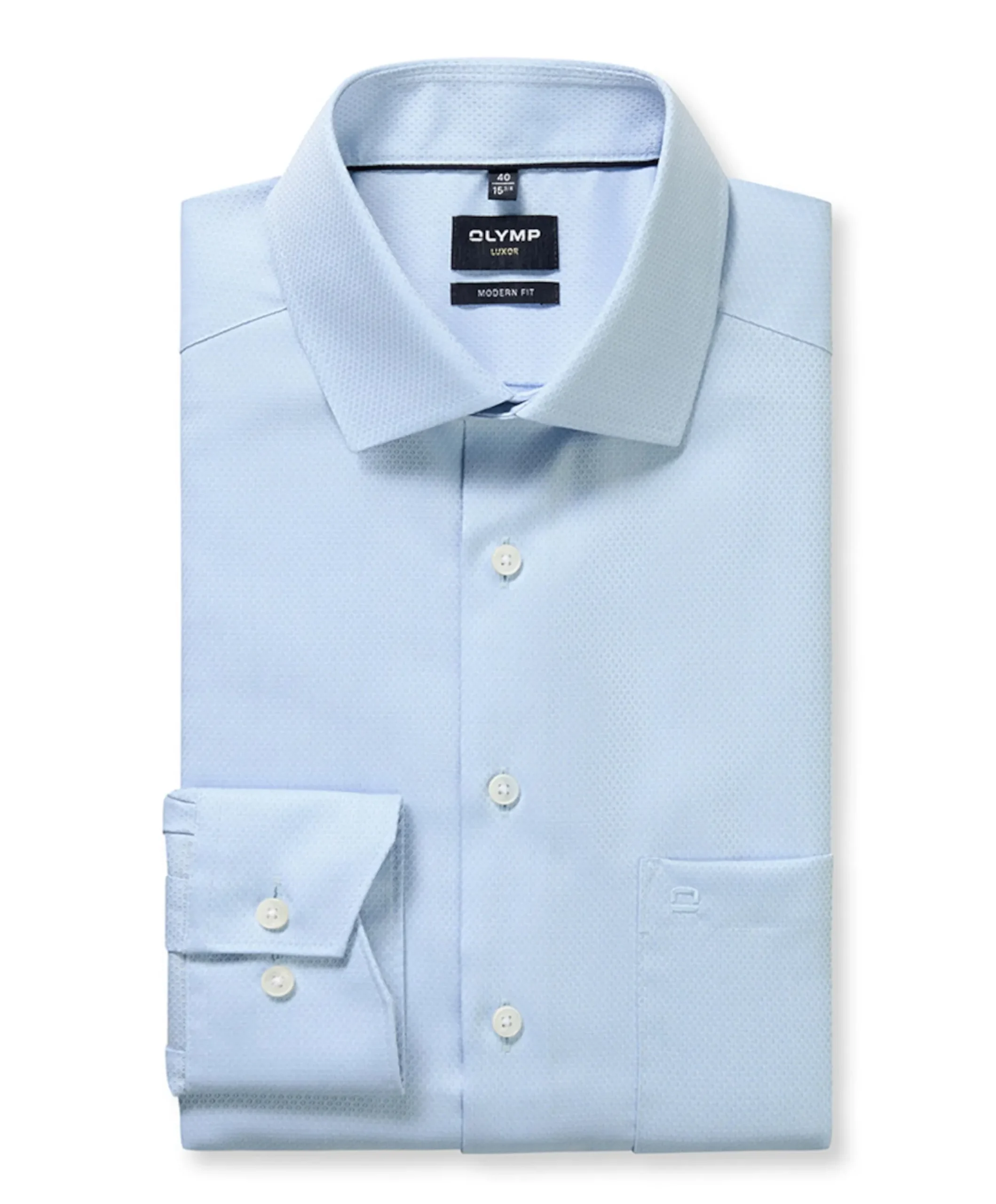Heren overhemd lange mouw blauw