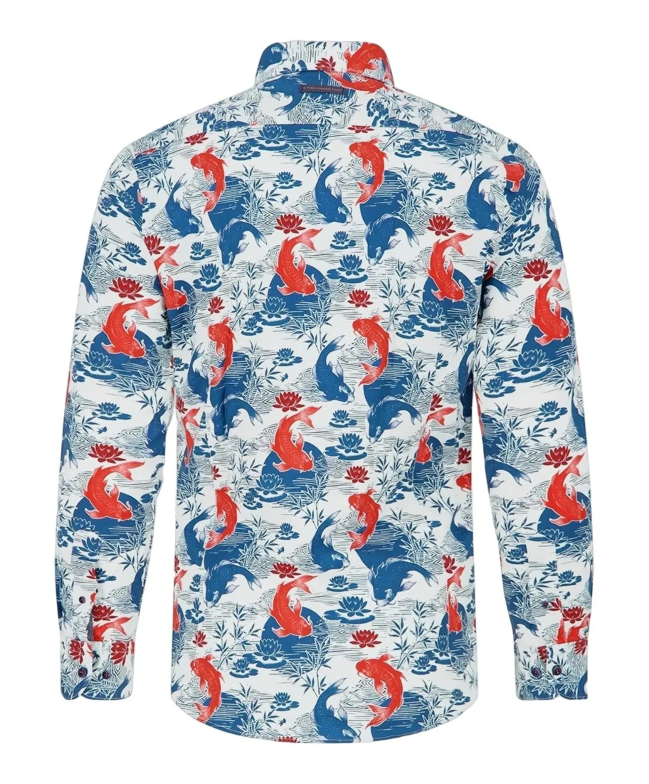 Heren overhemd lange mouw blauw