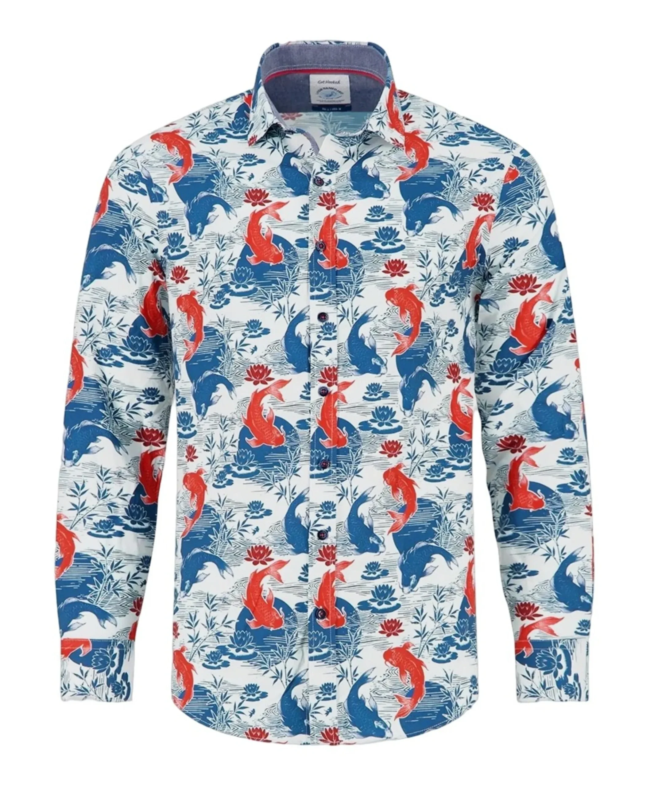 Heren overhemd lange mouw blauw