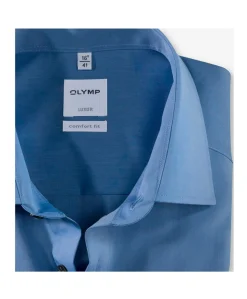 Heren overhemd lange mouw blauw