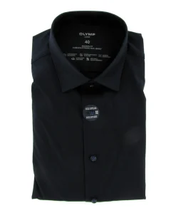 Heren overhemd lange mouw blauw