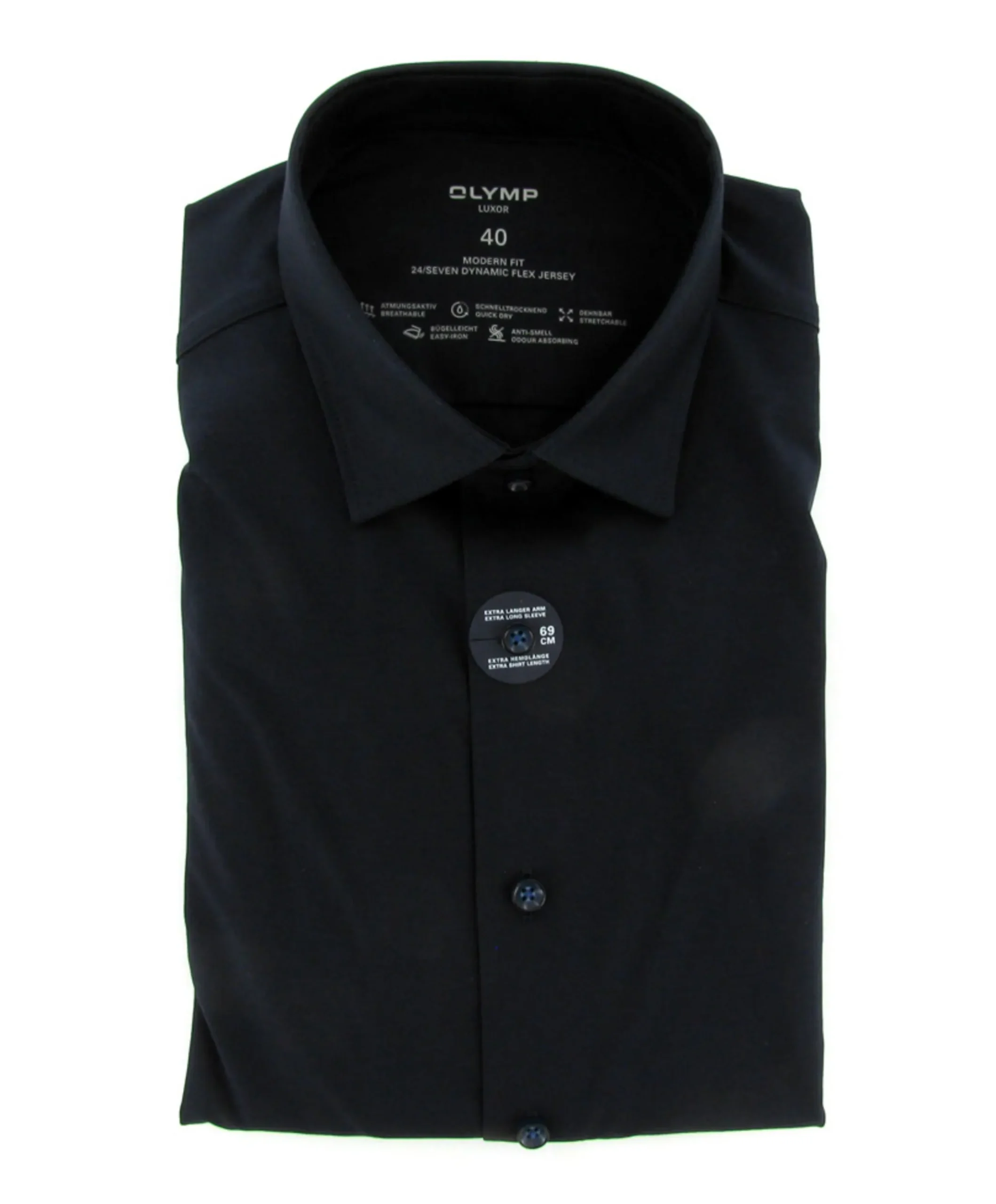 Heren overhemd lange mouw blauw