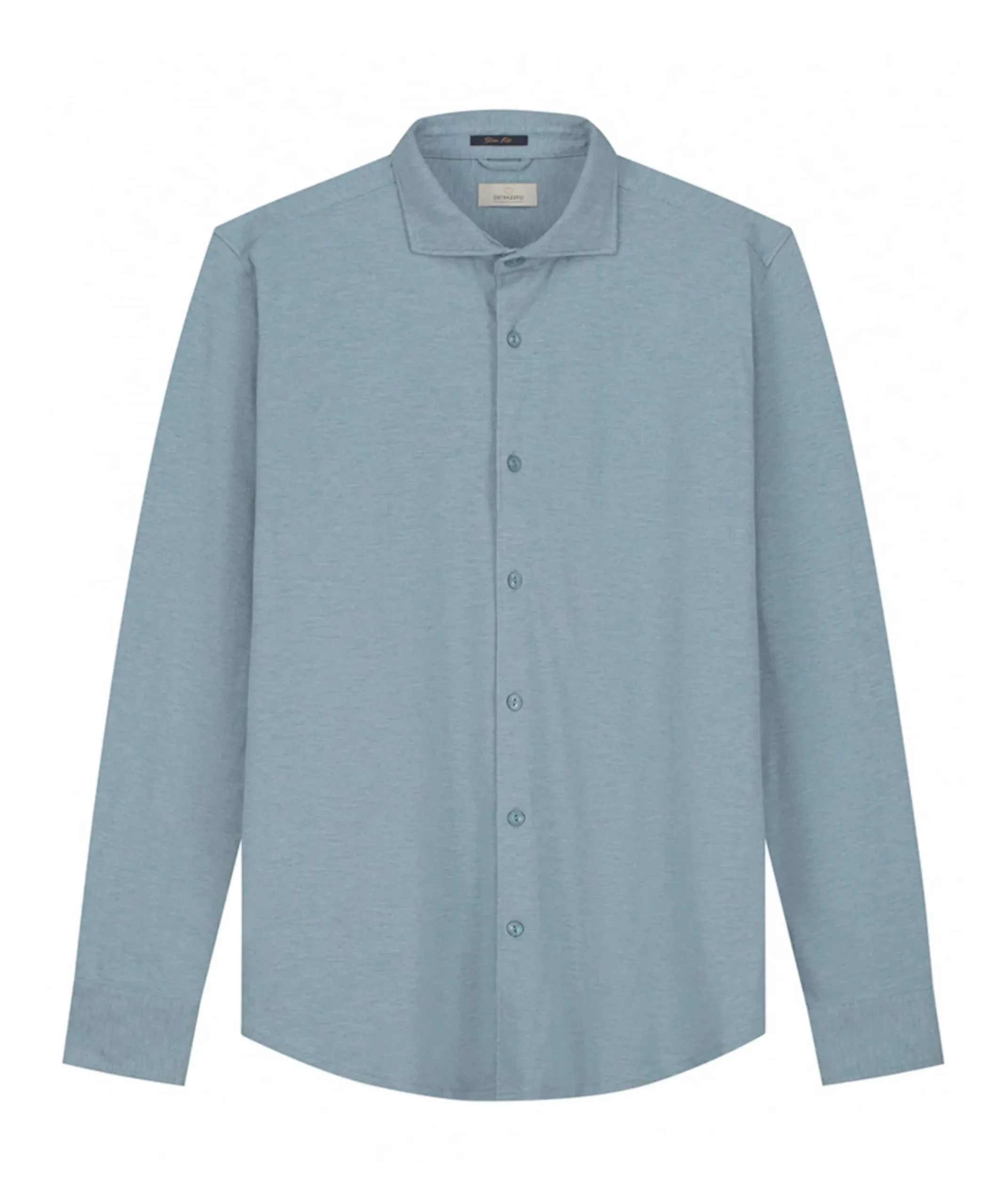 Heren overhemd lange mouw blauw