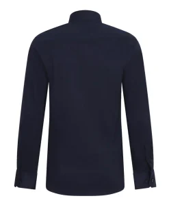 Heren overhemd lange mouw blauw