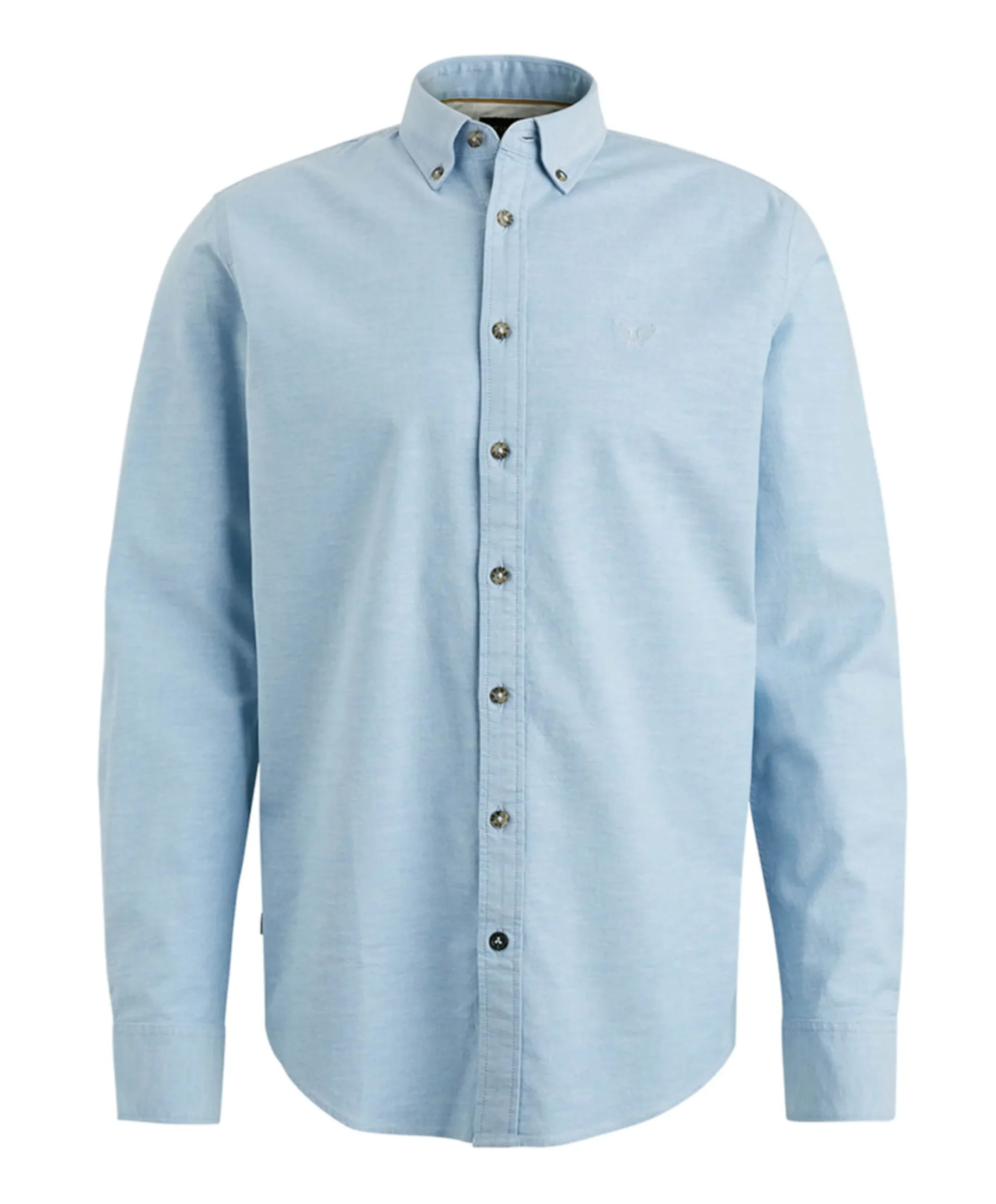 Heren overhemd lange mouw blauw