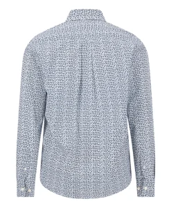 Heren overhemd lange mouw blauw