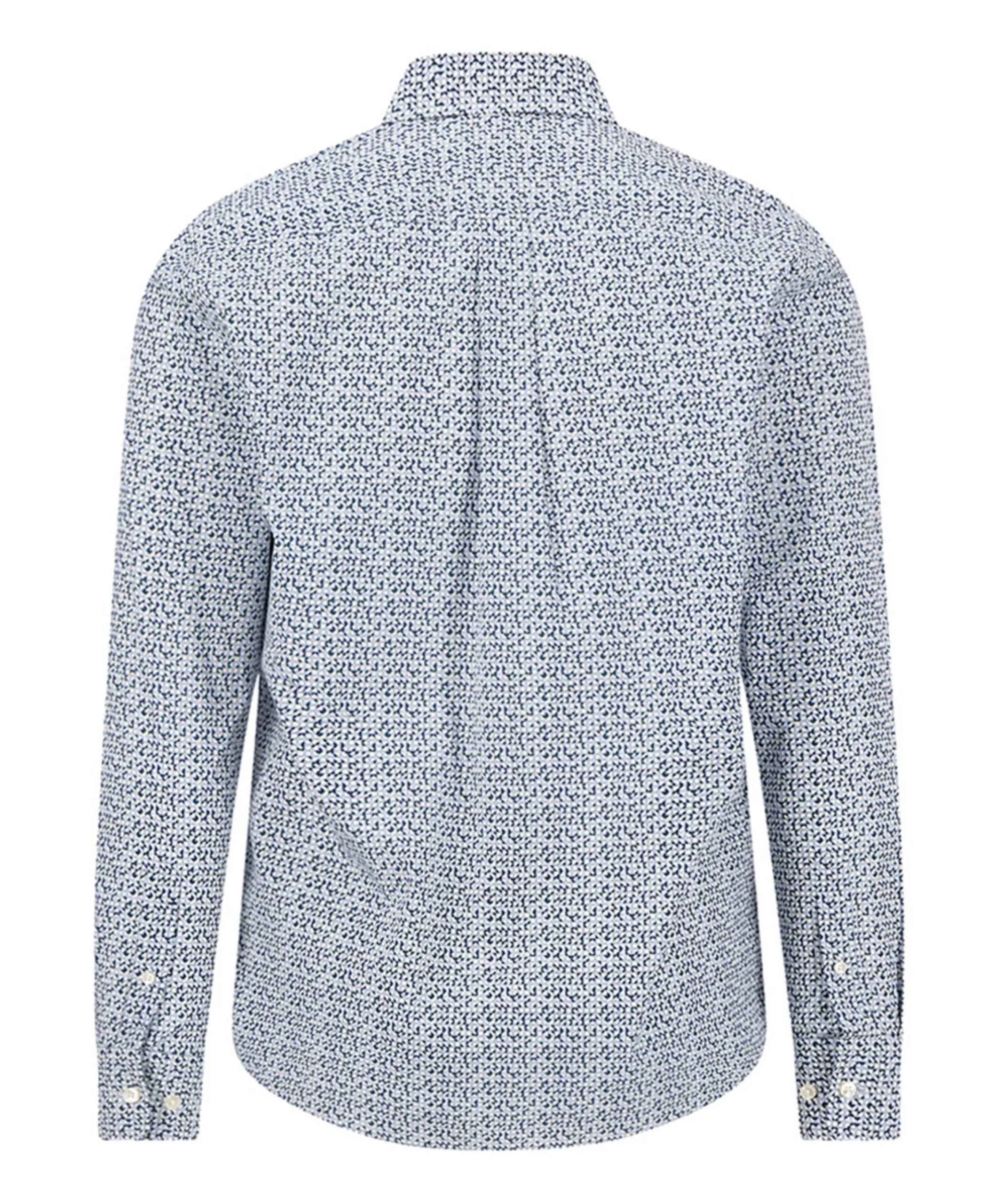 Heren overhemd lange mouw blauw