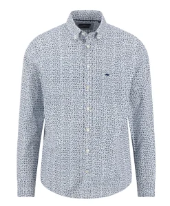 Heren overhemd lange mouw blauw