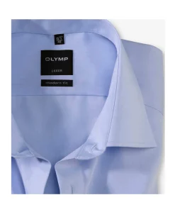 Heren overhemd lange mouw blauw
