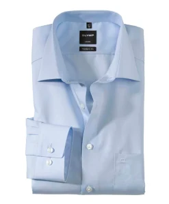 Heren overhemd lange mouw blauw