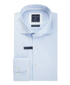 Heren overhemd lange mouw blauw