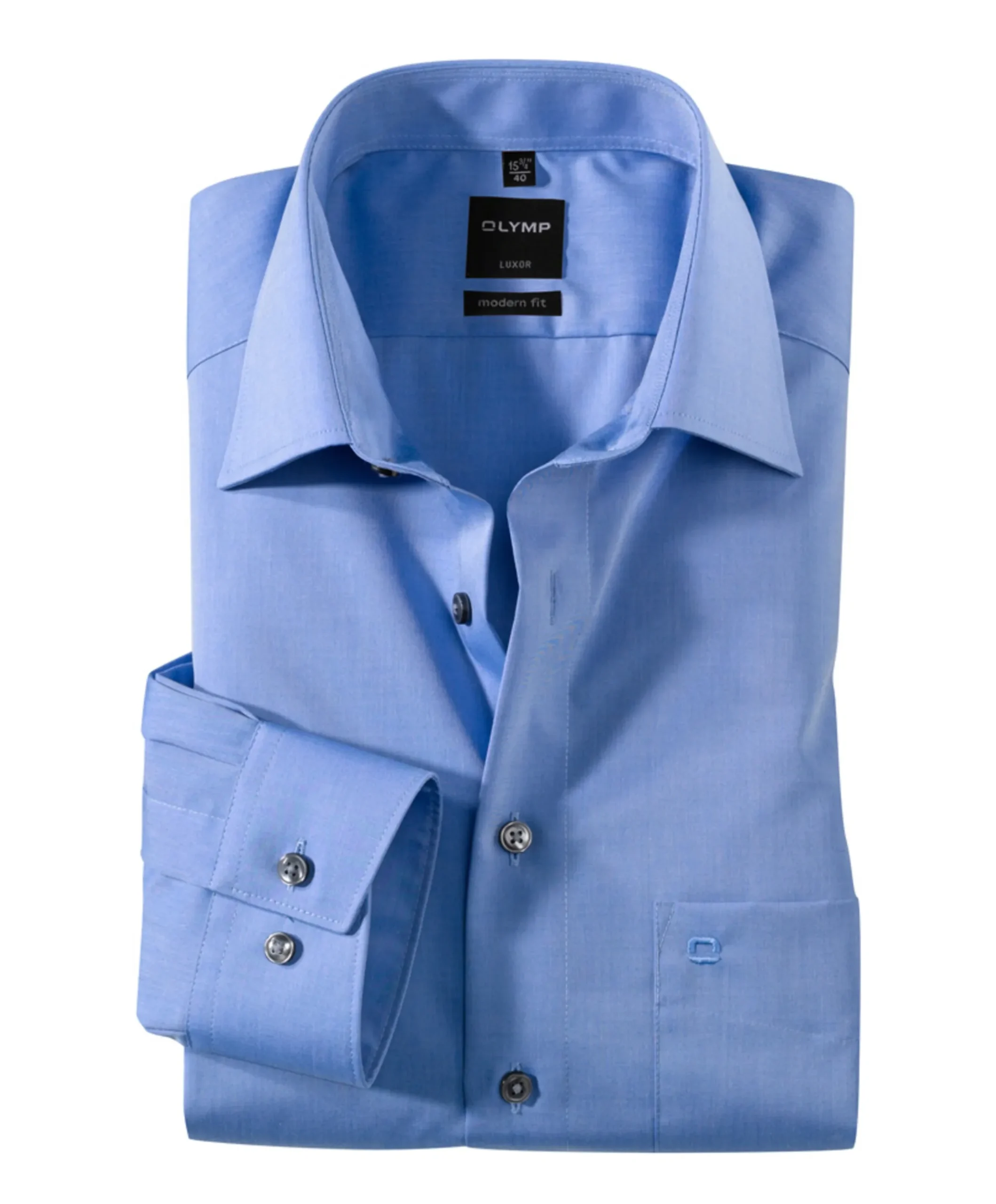 Heren overhemd lange mouw blauw