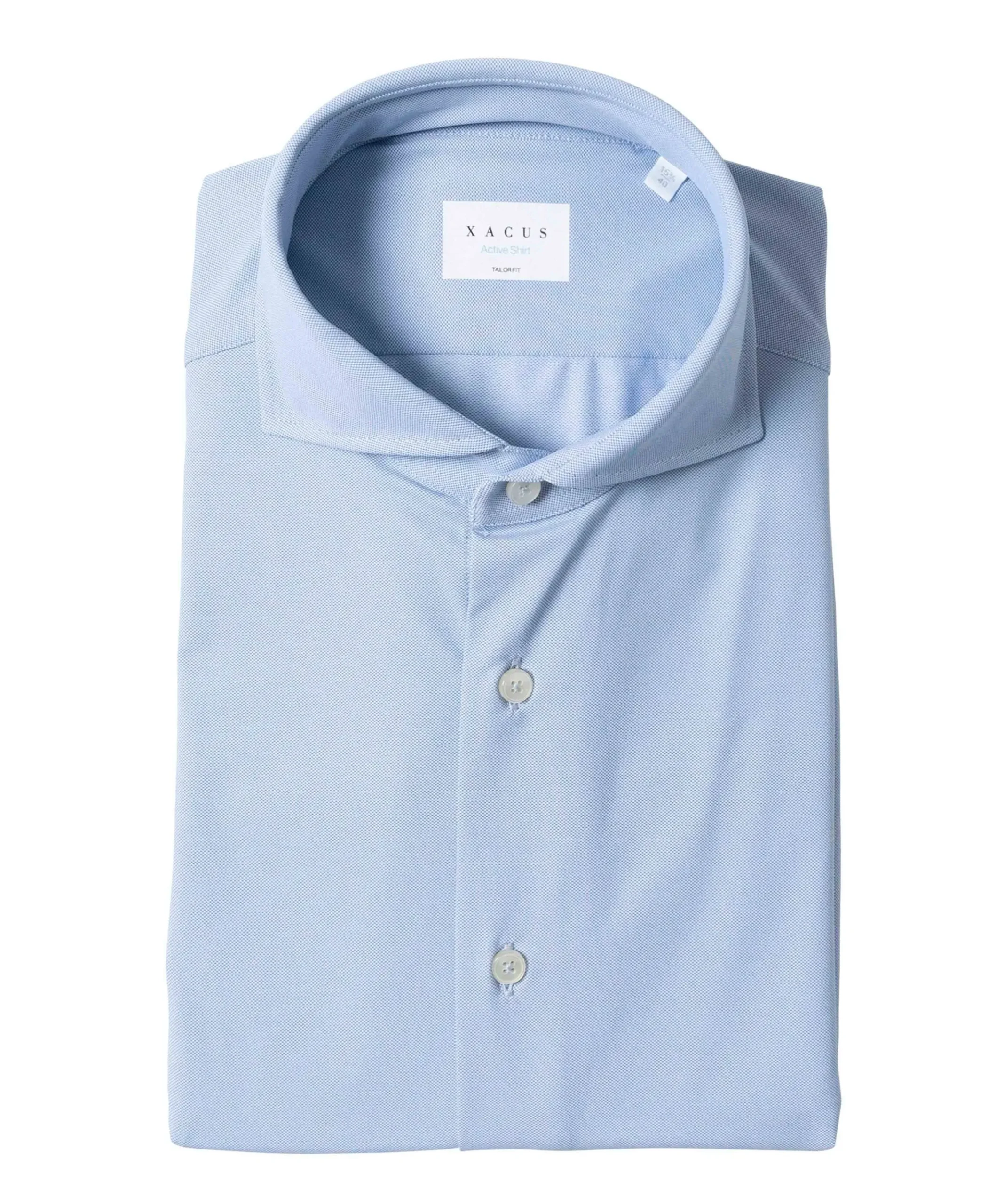 Heren overhemd lange mouw blauw