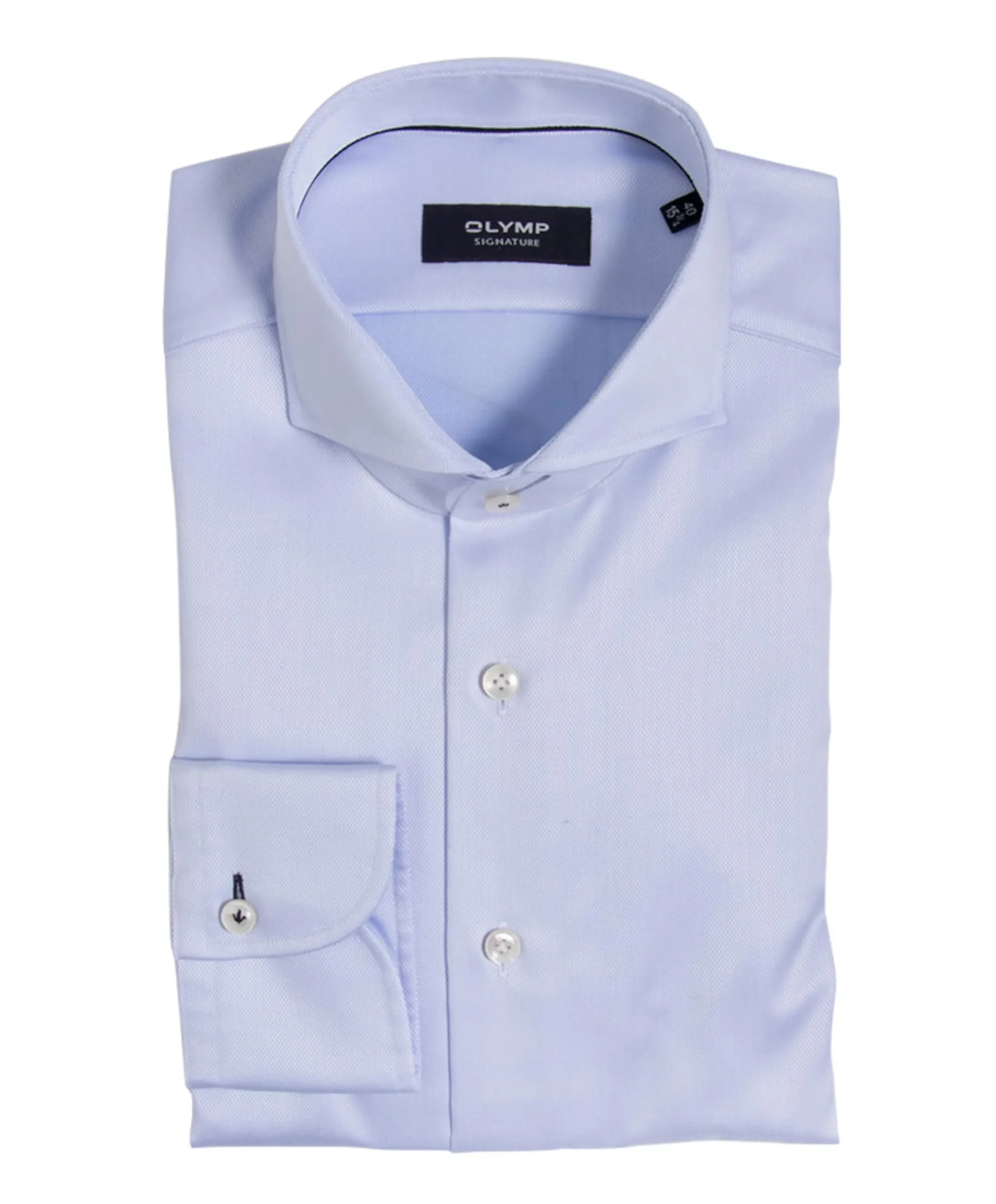 Heren overhemd lange mouw blauw