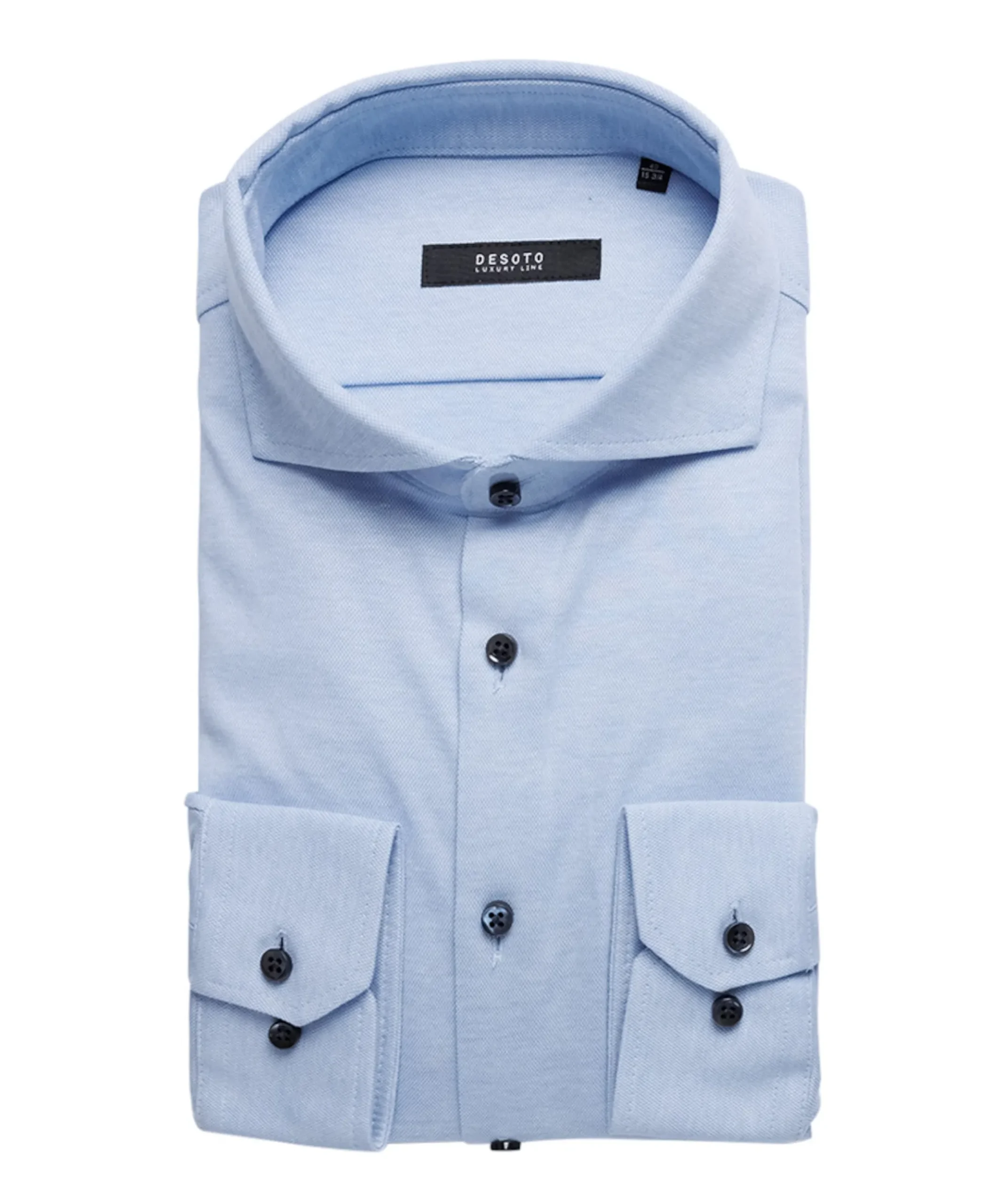 Heren overhemd lange mouw blauw