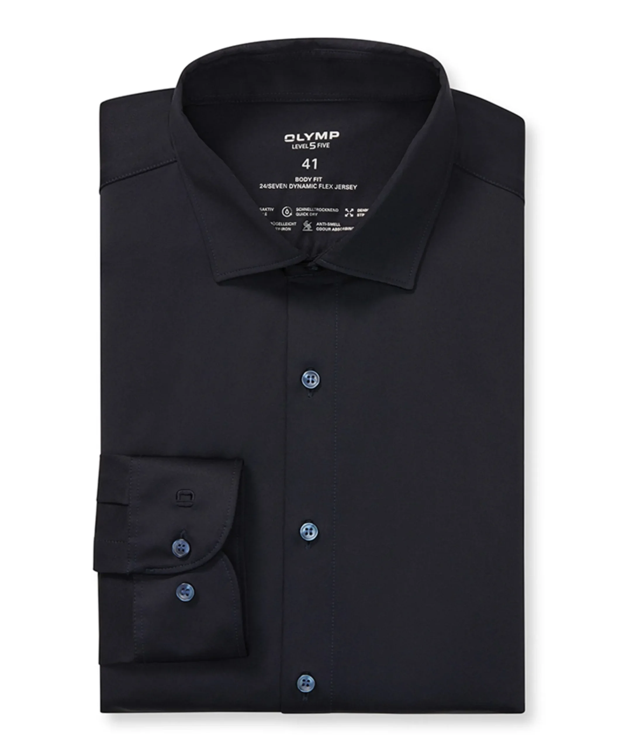 Heren overhemd lange mouw blauw