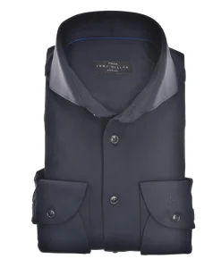 Heren overhemd lange mouw blauw