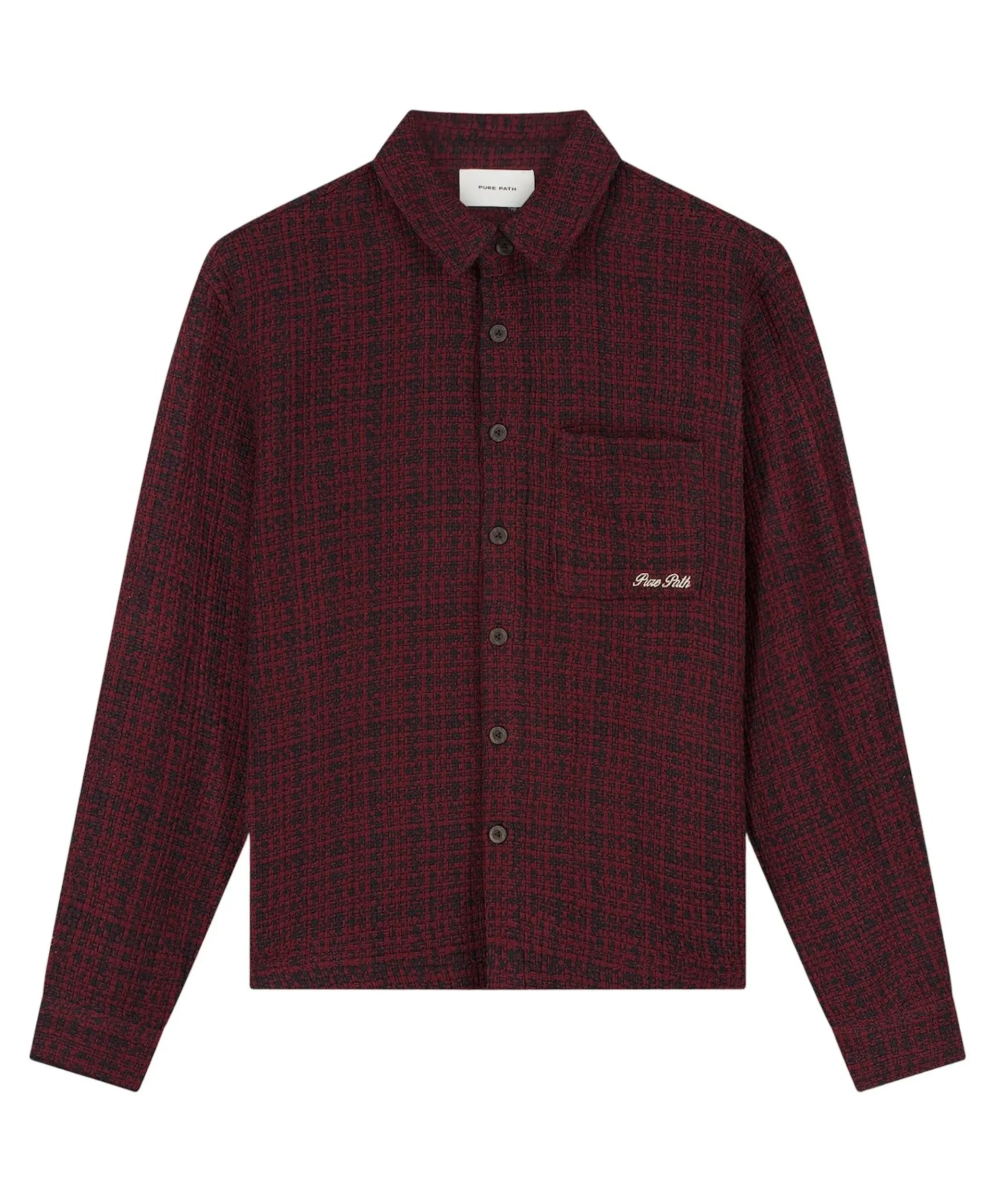 Heren overhemd lange mouw bordeaux