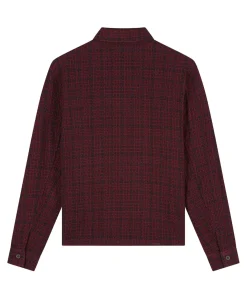 Heren overhemd lange mouw bordeaux