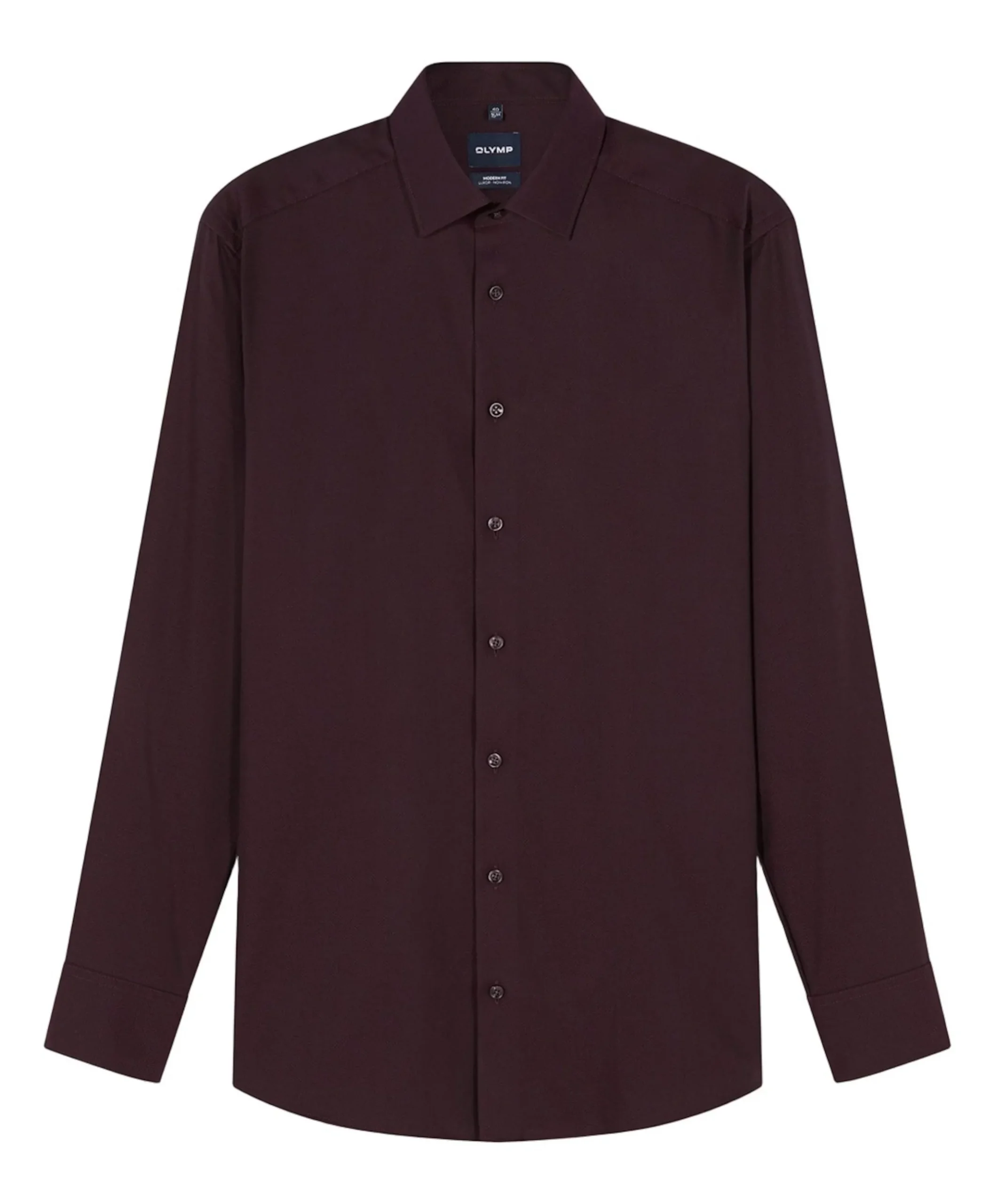 Heren overhemd lange mouw bordeaux