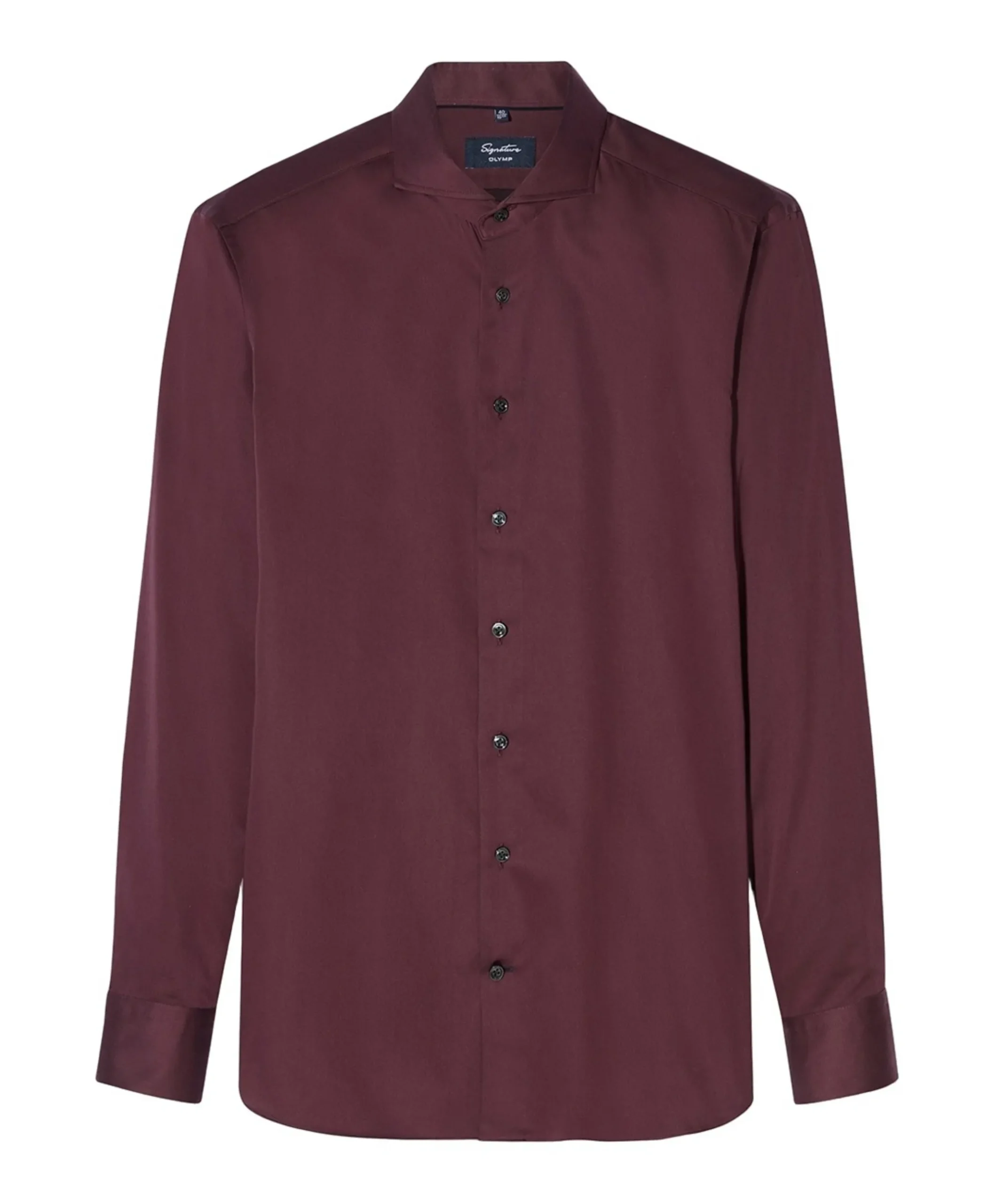 Heren overhemd lange mouw bordeaux