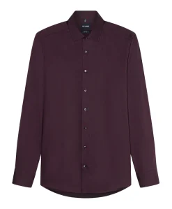 Heren overhemd lange mouw bordeaux