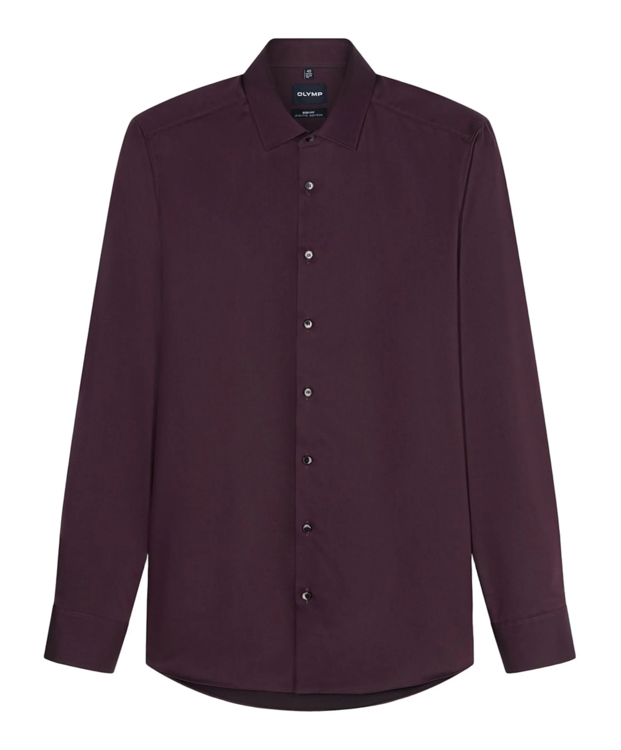 Heren overhemd lange mouw bordeaux