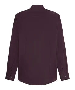 Heren overhemd lange mouw bordeaux