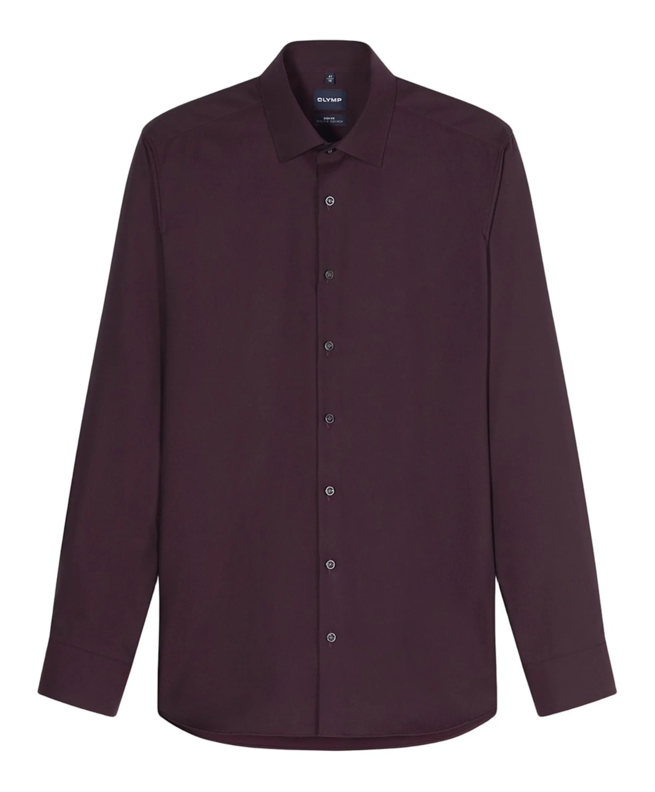 Heren overhemd lange mouw bordeaux