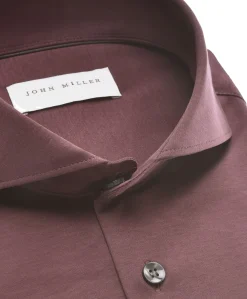 Heren overhemd lange mouw bordeaux