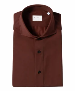 Heren overhemd lange mouw bordeaux