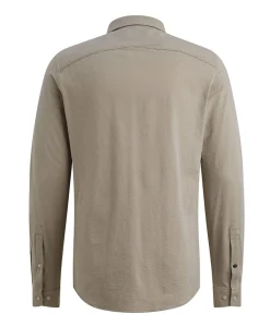 Heren overhemd lange mouw grijs