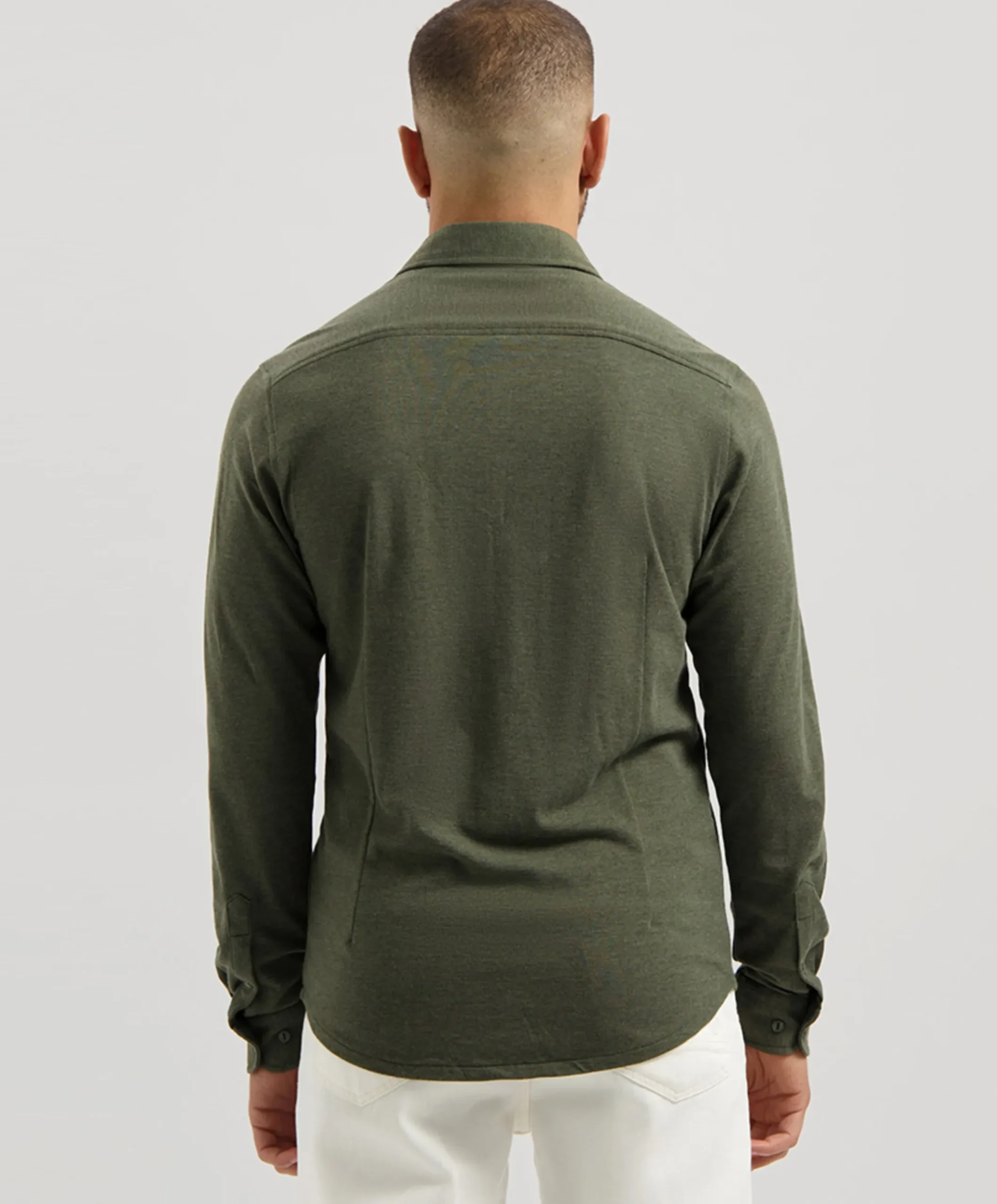 Heren overhemd lange mouw groen