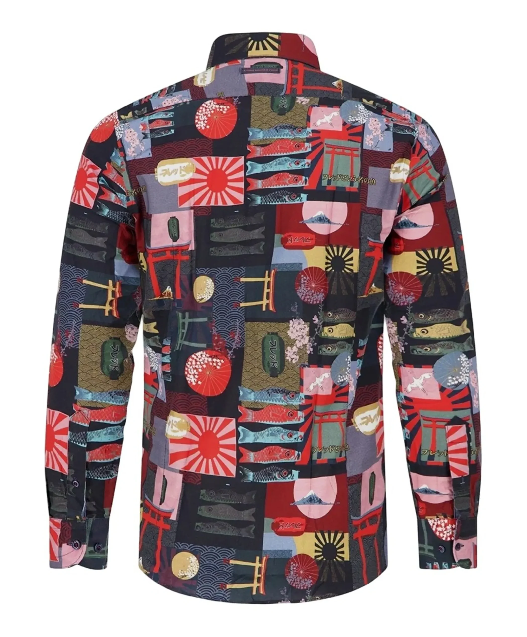 Heren overhemd lange mouw multicolor
